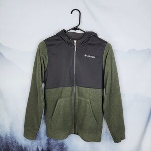 Columbia Fleece Kids Jacket Full Zip Large 14/16 Green
